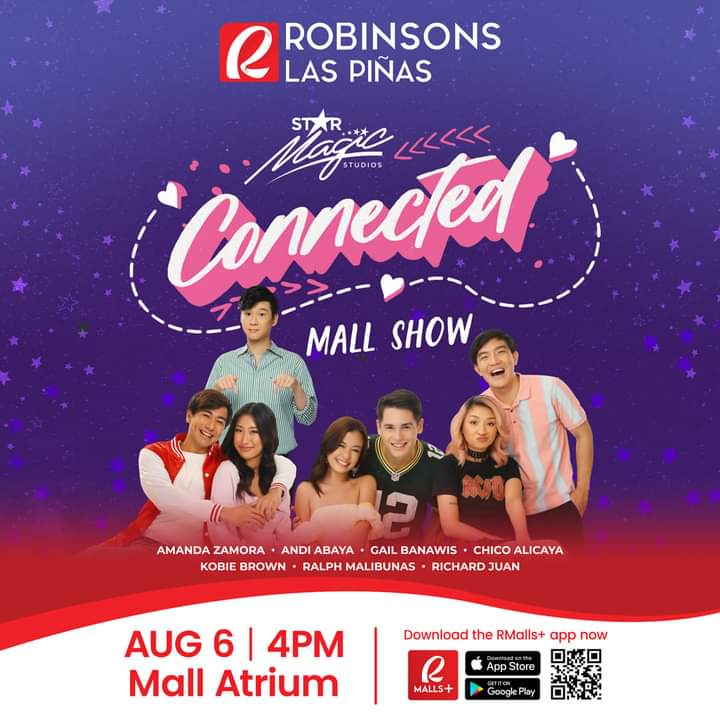 Team Connected, Don't miss the upcoming Mall Show featuring Connected cast on August 6 at Robinson's Las Piñas.

See you there
#ConnectedTheMovie