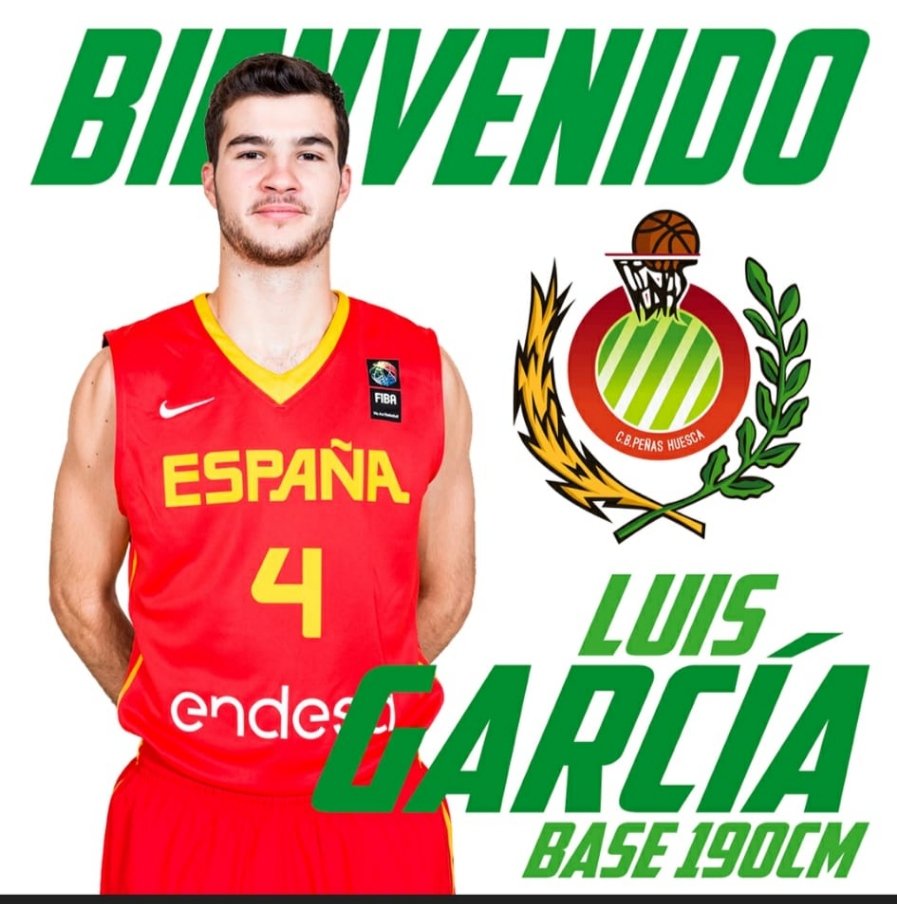 CBPHuesca's tweet photo. 🟢 FICHAJE Luis García se incorpora a la plantilla de C.B. Peñas Huesca  para la temporada 22/23

💚 Base de 1.90cm será nuestro timonel en #lebplata

💚 Bienvenido Luis #aupapeñas 💚

Noticia completa 👇
https://t.co/kFq6Ukvt2S https://t.co/z2KEa2fYXj