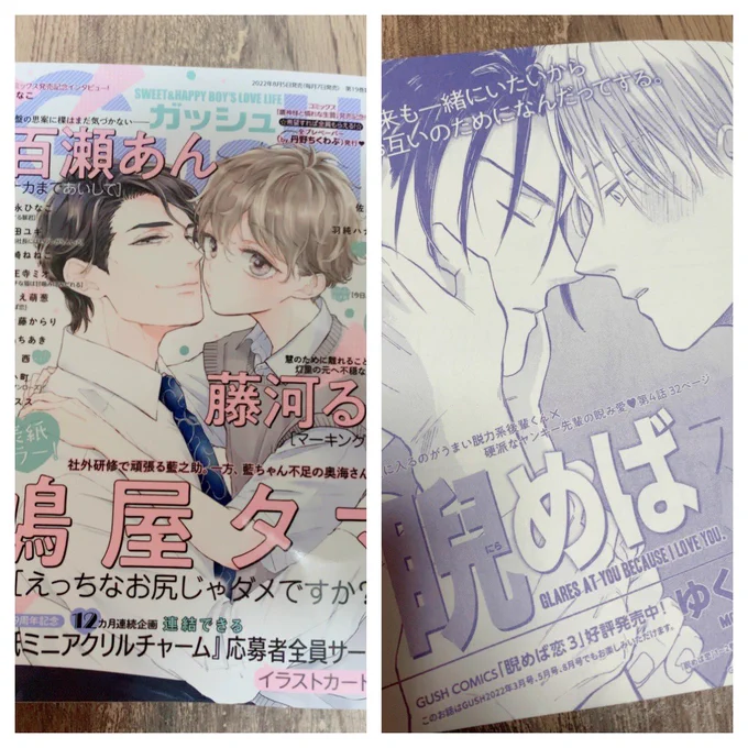 本日8/5発売GUSH9月号に「睨めば恋」シーズン4、4話目掲載です。次回最終回!よろしくお願いします。
#睨めば恋 