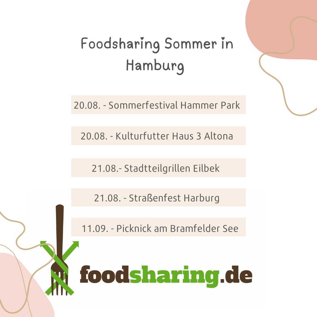 #Foodsharing Sommer in Hamburg ☀️ Lernt uns kennen, habt nette Gespräche, Futtert euch durch die geretteten Lebensmittel 👍
<a href="/FoodsharingDE/">foodsharing - dieser Kanal ist nicht mehr aktiv!</a> @ndr2 <a href="/Radio_Hamburg/">Radio Hamburg</a> <a href="/ENERGY_HAMBURG/">Radio ENERGY Hamburg</a> <a href="/fff_hamburg/">Fridays for Future Hamburg ⚓️</a>