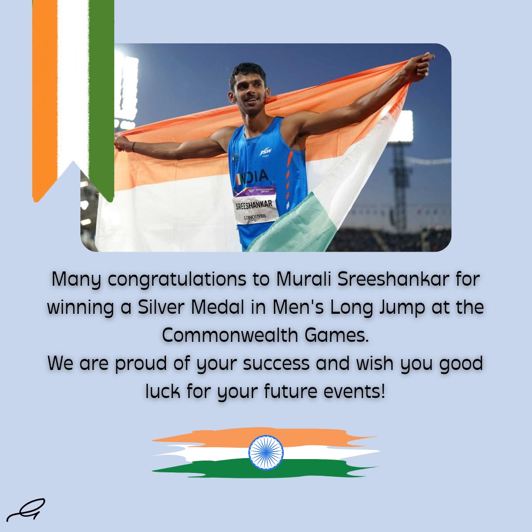 Congratulations #Sudhir #MuraliSreeshankar 

#CWG2022 #CommonwealthGames2022 #Congratulations #JaiHind