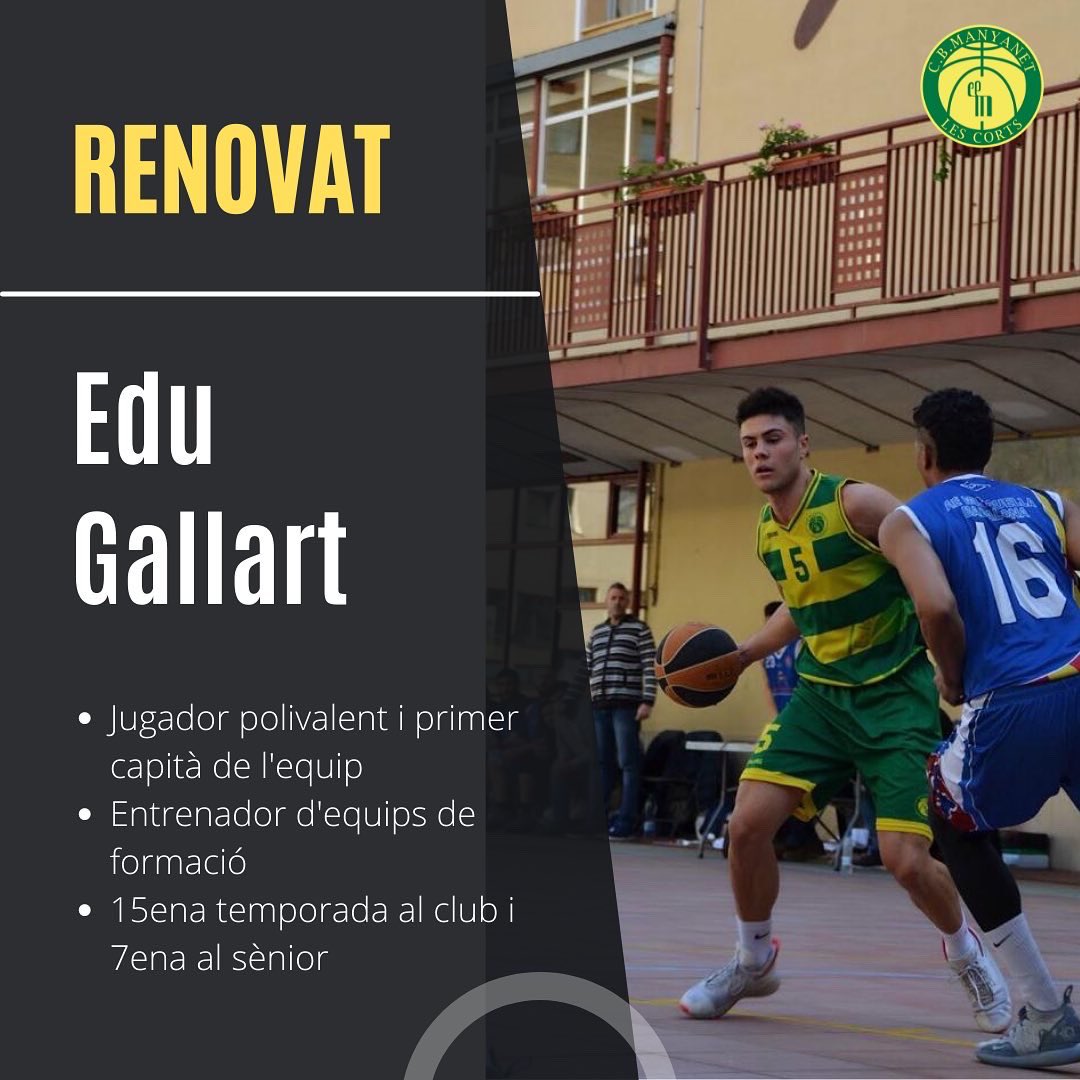 CBManyanet's tweet image. 📣 SENIOR MASCULÍ 22/23

➡️ La renovació dels nostres dos capitans, peça clau per aquest nou repte a segona catalana.

➡️ L’Edu i el David, jugadors de la casa, seguiran suant verd-i-groc.

#ForçaManyanet 💚💛