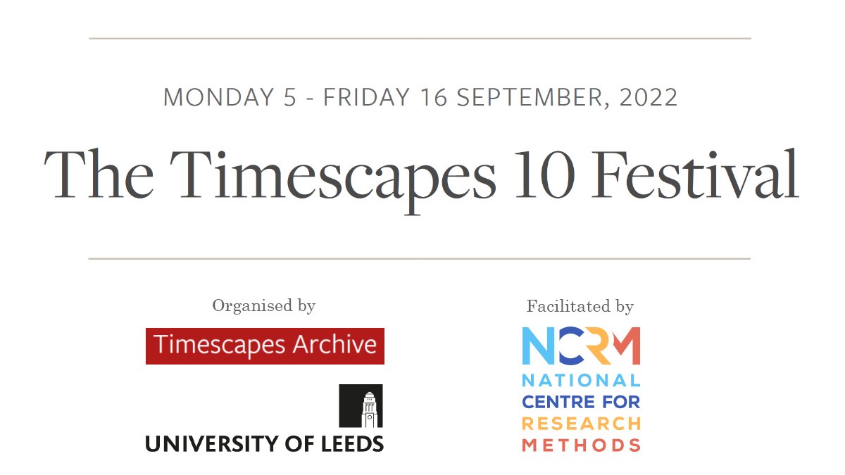 NCRM (@ncrmuk) on Twitter photo Keynote speakers at the Timescapes 10 Festival on 5-16 September will include:
Barbara Adam of <a href="/CUSocSci/">Cardiff University School of Social Sciences</a>
Bren Neale of @SSPLeeds
<a href="/MikeSav47032563/">Mike Savage</a> of <a href="/LSEsociology/">LSE Sociology</a>
<a href="/RosEdwards2/">Ros Edwards 🕯🌱</a> of @UoS_Socio_Crim
Masud Khokhar of <a href="/UoLLibrary/">Leeds Uni Library</a>
Find out more about #TS10: ow.ly/h3P050JUEP3 Keynote speakers at the Timescapes 10 Festival on 5-16 September will include:
Barbara Adam of <a href="/CUSocSci/">Cardiff University School of Social Sciences</a>
Bren Neale of @SSPLeeds
<a href="/MikeSav47032563/">Mike Savage</a> of <a href="/LSEsociology/">LSE Sociology</a>
<a href="/RosEdwards2/">Ros Edwards 🕯🌱</a> of @UoS_Socio_Crim
Masud Khokhar of <a href="/UoLLibrary/">Leeds Uni Library</a>
Find out more about #TS10: ow.ly/h3P050JUEP3