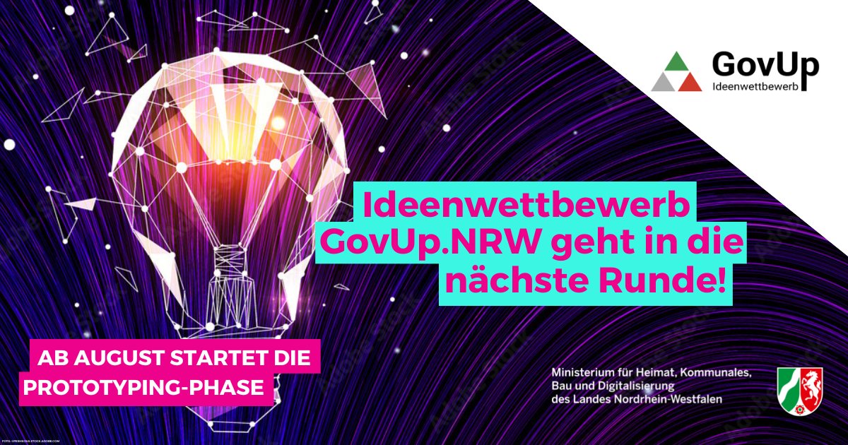 Innovative Ideen zur Digitalisierung der Verwaltung in #NRW: Ab August 2022 starten 9 ausgewählte Start-Ups in die Finalrunde des Landeswettbewerbs GovUp.NRW. <a href="/BildungslandNRW/">Bildungsland.NRW</a> <a href="/MAGS_NRW/">MAGS NRW</a> @BezRegArnsberg