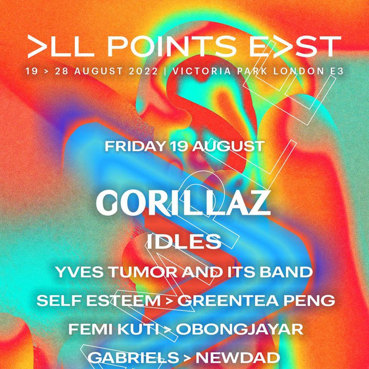1 x ticket available for sale for <a href="/allpointseastuk/">All Points East</a> Friday 19th August £70 Ono !!!! Gorillaz headlining  <a href="/gorillaz/">gorillaz</a> <a href="/idlesband/">I D L E S</a>