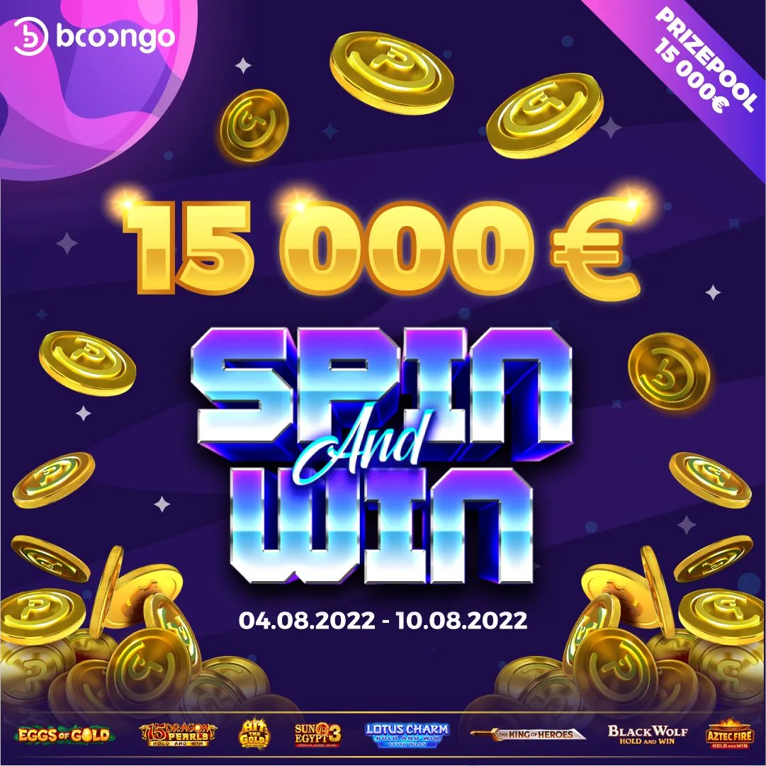 ☸️Booongo prepare for you the amazing tournament &quot;Spin and Win&quot; The first spin, the second spin and the third spin - wonderful win! Hurry up and be one of the winners and share a prize pool of 15,000€ 

