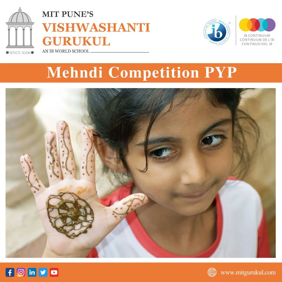 MITGurukulOff's tweet photo. Keeping in mind the festivities and importance of Nag Panchami, mehendi competition was organized at #MITVishwashantiGurukul on Monday for it's PYP 2 students, where students applied beautiful mehndi designs on each others hand.
#LifeAtMITGurukul
https://t.co/qmSCdTLBBy https://t.co/V6H81WL76a