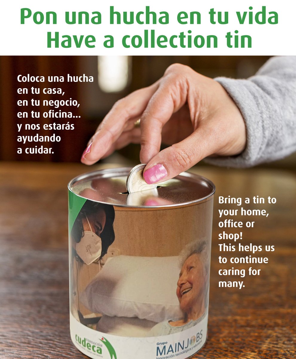 Fundación Cudeca (@cudeca) on Twitter photo 🤩Otra forma de ayudarnos a cuidar al final de la vida. #HuchasCudeca Consigue tu hucha ya en:
🇬🇧 One more way to help us care at the end of life. #Cudecatins Get your tin here:
👉663 083 460 - huchas@cudeca.org
Patrocinador/Tin Sponsor: <a href="/Mainfor/">Mainfor - Innovación Tecnológica y Educativa</a> 🤩Otra forma de ayudarnos a cuidar al final de la vida. #HuchasCudeca Consigue tu hucha ya en:
🇬🇧 One more way to help us care at the end of life. #Cudecatins Get your tin here:
👉663 083 460 - huchas@cudeca.org
Patrocinador/Tin Sponsor: <a href="/Mainfor/">Mainfor - Innovación Tecnológica y Educativa</a>