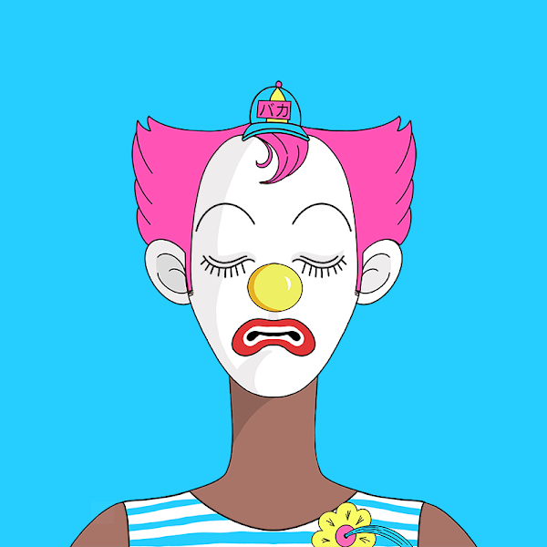 GuestNFTUser17's tweet photo. I could not resist minting another @LadyClownClub NFT with GWEI at 4!!! It cost less than a dollar in gas fees!! She had to close her eyes in disbelief! https://t.co/wzQQAXJslz