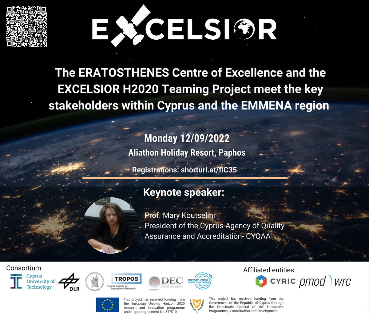 excelsior2020eu's tweet photo. 📢 Calling stakeholders within Cyprus, the East Mediterranean, Middle East and North Africa (EMMENA) region
✍️ Registration required: https://t.co/AIgWxDseBs
ℹ️ For more information, please contact us at contact@eratosthenes.org.cy or 0035725002354 https://t.co/iXZdMOPJRV