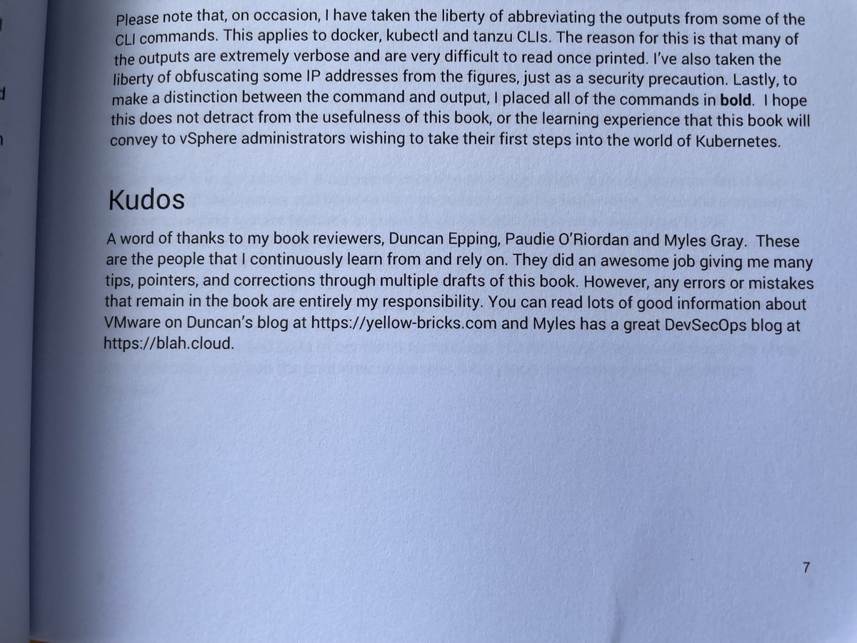Not every day you get a book signed by the author, and even get a call out in print!

Congrats <a href="/CormacJHogan/">Cormac Hogan</a> on the new tome on K8s for vSphere Admins - been a long time coming, privileged to be considered a part of the journey.

Anyone learning to be the Ops to someones Dev, +1.