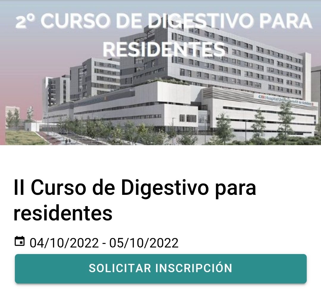 FlorFGordon's tweet photo. ¡Ya tenemos fecha, cartel y programa del II Curso de Digestivo para residentes que organizamos desde @DigestivoHU12O! Las plazas son limitadas... ¡reserva la tuya desde la App de Docencia! @H12O_Docencia https://t.co/y5XopUiio9