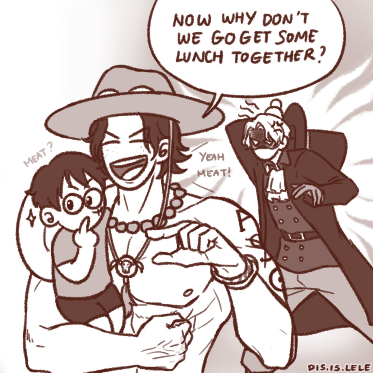 DisIsLeLe's tweet image. Strange Thing Happened! Big Bro Ace & Sabo Meet 7 Years Old Luffy! (1/3)
#ONEPIECE