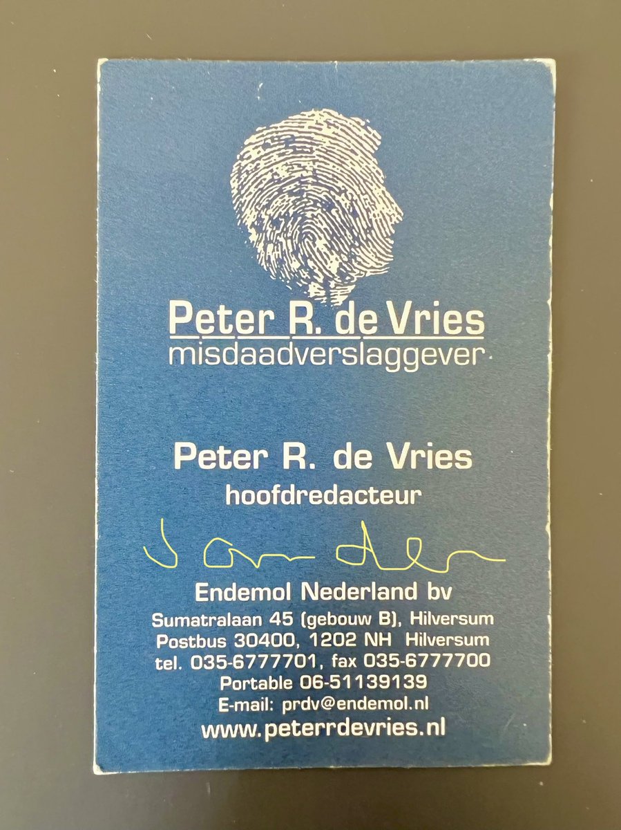 DetectiveSander's tweet photo. Kaartje uit 2003 #PRDV #PeterRdeVries https://t.co/YvlINBR7si