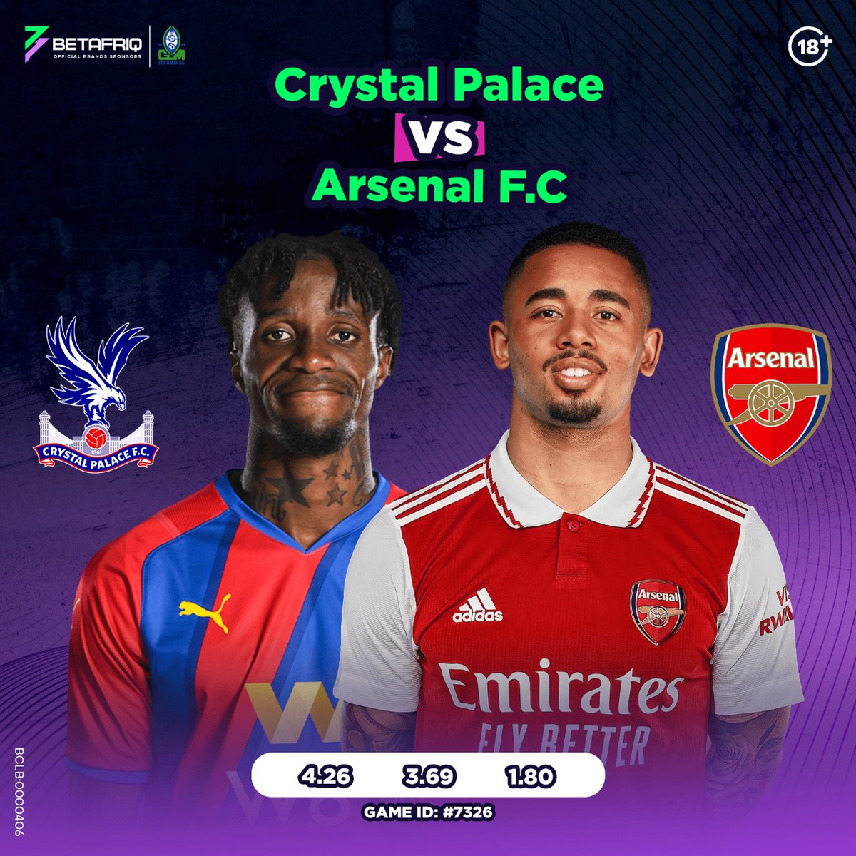 WaruiJohn2's tweet photo. 2022/2023 Epl opener! Palace will be seeking a league double against Arsenal for the first time in their epl history tonight at Selhurst Park! @BetafriqKe there are markets with good odds for this game! Check them here https://t.co/5wPC1Ysc3Y

Tunapea gani? Palace OR Arsenal? https://t.co/S3KqpgwaGV