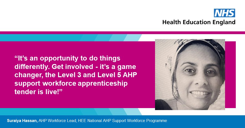 Senior Healthcare Supporter Worker Level 3 and Assistant Practitioner Level 5 apprenticeship standards tender for #AHPsupportworkers is live on the NHS collaborative Procurement Portal >>> orlo.uk/T3qTm @SuraiyaHassan1