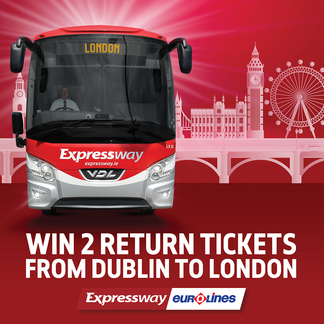 ExpresswayIRE's tweet photo. LONDON CALLING!!! 💂🇬🇧  

WIN 2X Return Tickets from Dublin to London 😍 Simply follow @ExpresswayIRE and retweet to be in with a chance to win! Competition closes 12th August. For T&amp;C’s visit  https://t.co/l7fqPM4bw6. Good luck! 🍀 #MyExpressway #Eurolines @Buseireann https://t.co/gWJcZ9VN2j