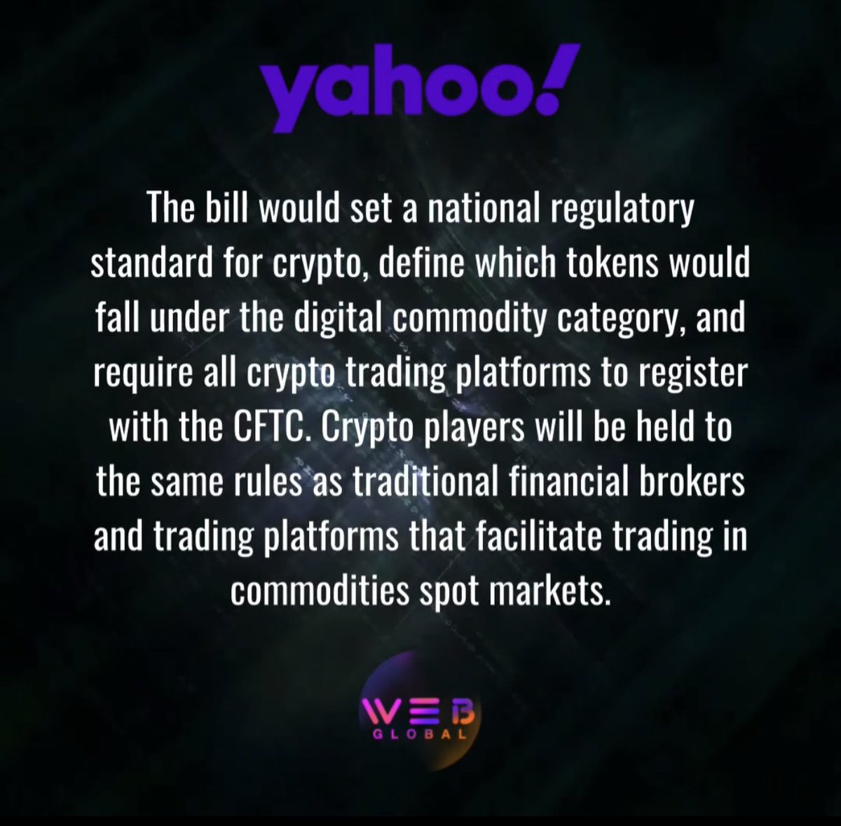 “Senate Agriculture Committee Chair Debbie Stabenow (D-MI) and Senator John Boozman (R-AR) are proposing a new bill that would give the Commodity Futures Trading Commission (CFTC) more regulatory authority to oversee crypto markets.”

finance.yahoo.com/news/crypto-ne…

#crypto