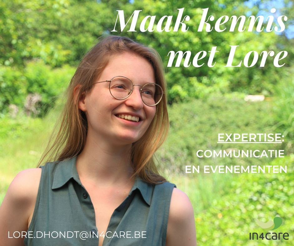 In4Care's tweet photo. Hallo, ik ben Lore en ik versterk het in4care-team als nieuwe medewerker. 👋 Heb je vragen over de mogelijkheden van de In4care Community App, wil je samen met #In4care een #event organiseren of een #partnership aangaan? Stuur me dan gerust een mailtje via lore.dhondt@in4care.be! https://t.co/zZxZFewWdb