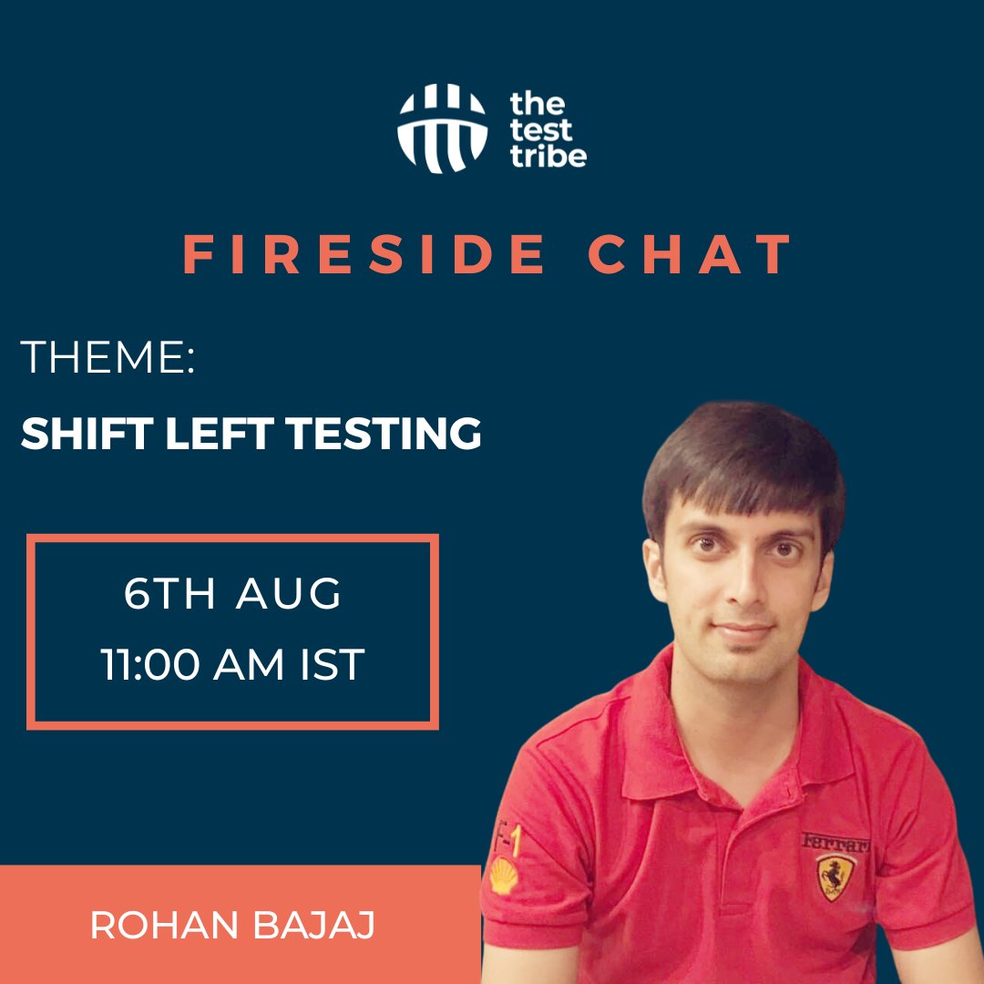 the_test_tribe's tweet photo. Join us for the Fireside Chat with Rohan Bajaj, Quality Engineering Leader at Paradigm on Shift Left Testing.

225+ Testers have already registered!

Register now at https://t.co/UaYCU4xq2z

#shiftlefttesting #testing #softwaretesting #thetesttribe https://t.co/Vobdu50nMs