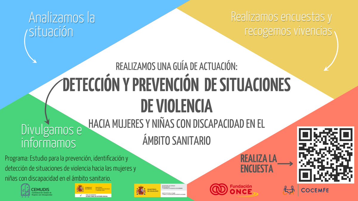CocemfeLP's tweet photo. 💜Si eres mujer con discapacidad, anímate a participar en esta ENCUESTA ✍ de #CEMUDIS‼ Tu colaboración permitirá realizar una guía de actuación ante situaciones de violencia hacia mujeres y niñas con discapacidad.
https://t.co/WSe5SCaumf
#mujeres
#discapacidad https://t.co/nYPtQNcWGp