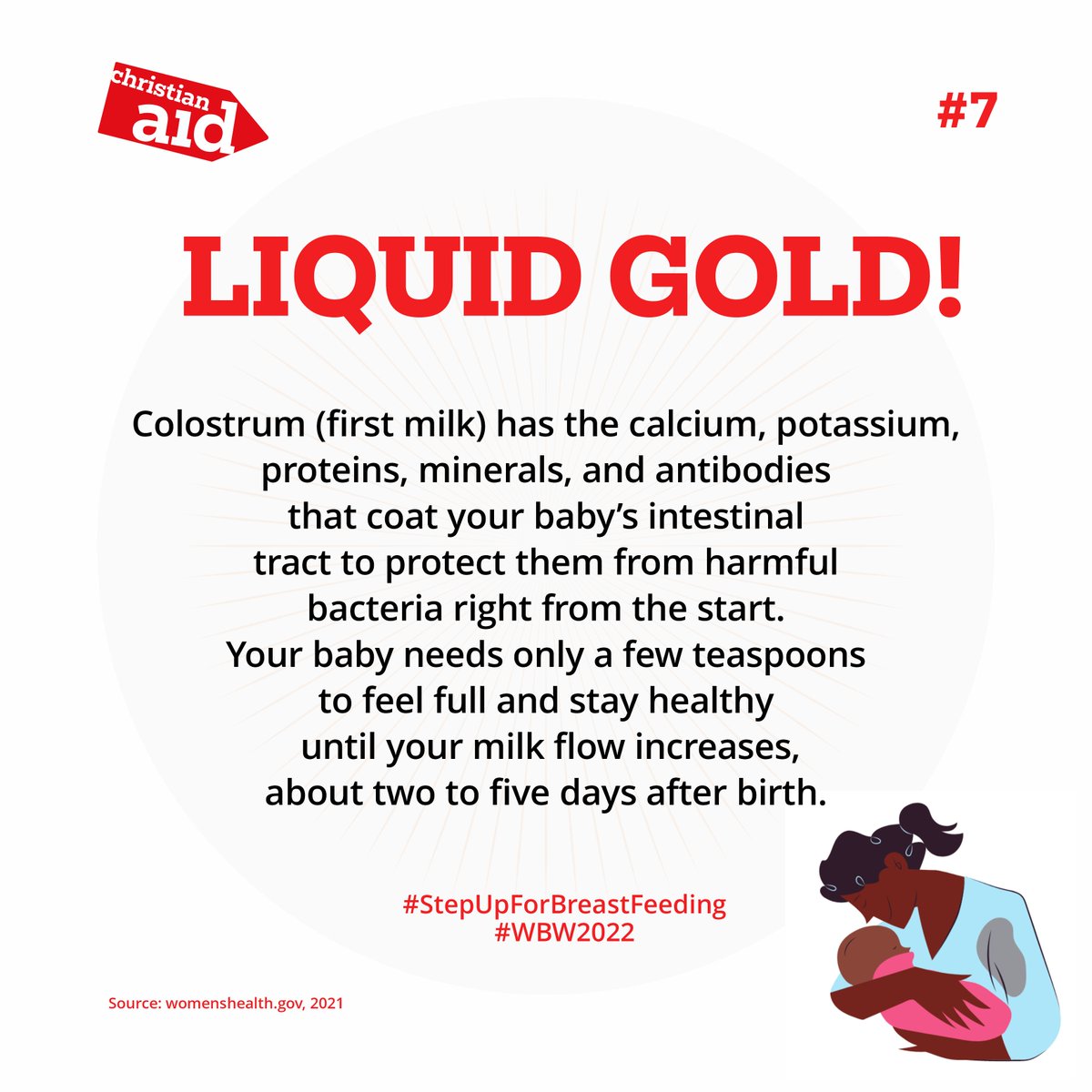 CAID_Nigeria's tweet image. Breastfeeding fact #7

Liquid Gold!

Wouldn't you rather #StepUpForBreasfeeding

#worldbreastfeedingweek2022
#ChristianAid
#buildingbackbetter
#stepupforbreastfeeding
#educateandsupport
#WarmChain
#WBW2022
#breastfeeding
#SDGs