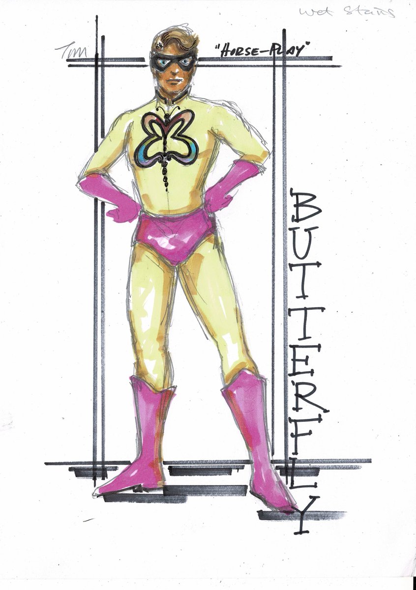 Ready for another of David Shields' wonderful Costume designs? How about <a href="/semadivad/">David Ames</a> as Butterfly in yellow and pink spandex? #horseplaylondon #lgbtq #gay #gaytheatre #comedy #superhero #londontheatre #spandex 
riversidestudios.co.uk/see-and-do/hor…