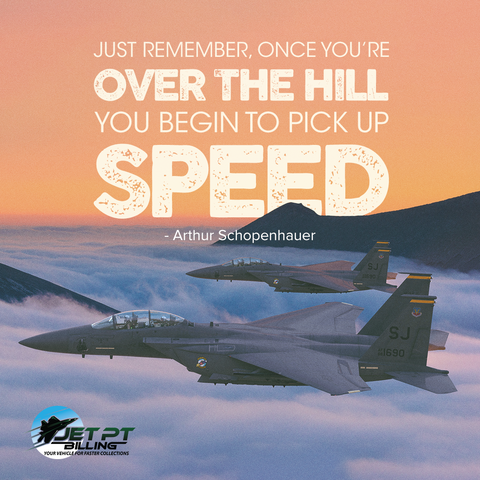 JetPTBilling's tweet photo. "Just remember, once you're over the hill you begin to pick up speed." -Arthur Schopenhauer

#JetPTBilling
#YourVehicleforFasterCollections
#business
#financetips
#PTBilling
#PhysicalTherapy
#BillingAndCollections https://t.co/LDz67Z4IWJ
