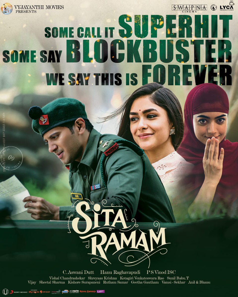 𝐀 𝐓𝐈𝐌𝐄𝐋𝐄𝐒𝐒 𝐁𝐋𝐎𝐂𝐊𝐁𝐔𝐒𝐓𝐄𝐑 💘❤
Watch #SitaRamamFromToday
#SitaRamamInCinemas
@dulQuer @mrunal0801