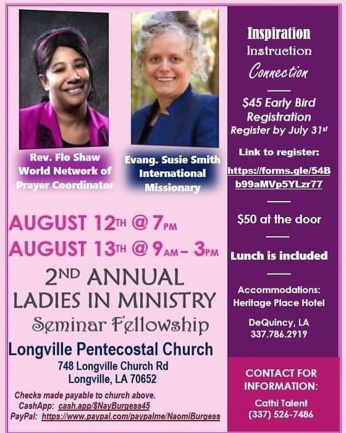 susanht9's tweet photo. Don’t forget to Register and come for this great event in Longville, Louisiana! We had a move of God last year and we are anticipating and expecting another one this year! 

It will be two days filled with teaching, learning and prayer!!!! https://t.co/IfmPImfn9z