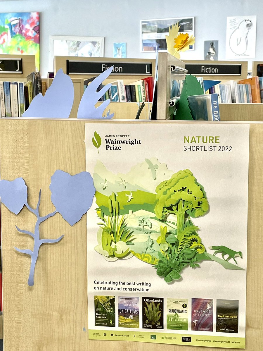 BlackheathLib's tweet photo. At @BlackheathLibry @greenwichlibs @Royal_Greenwich @Better_UK we are celebrating the @wainwrightprize #JCWP22 we have book marks &amp; a booklet with children’s art competition all books are available to loan for free #naturewriting #conservationwriting https://t.co/EsrIQBs8ts