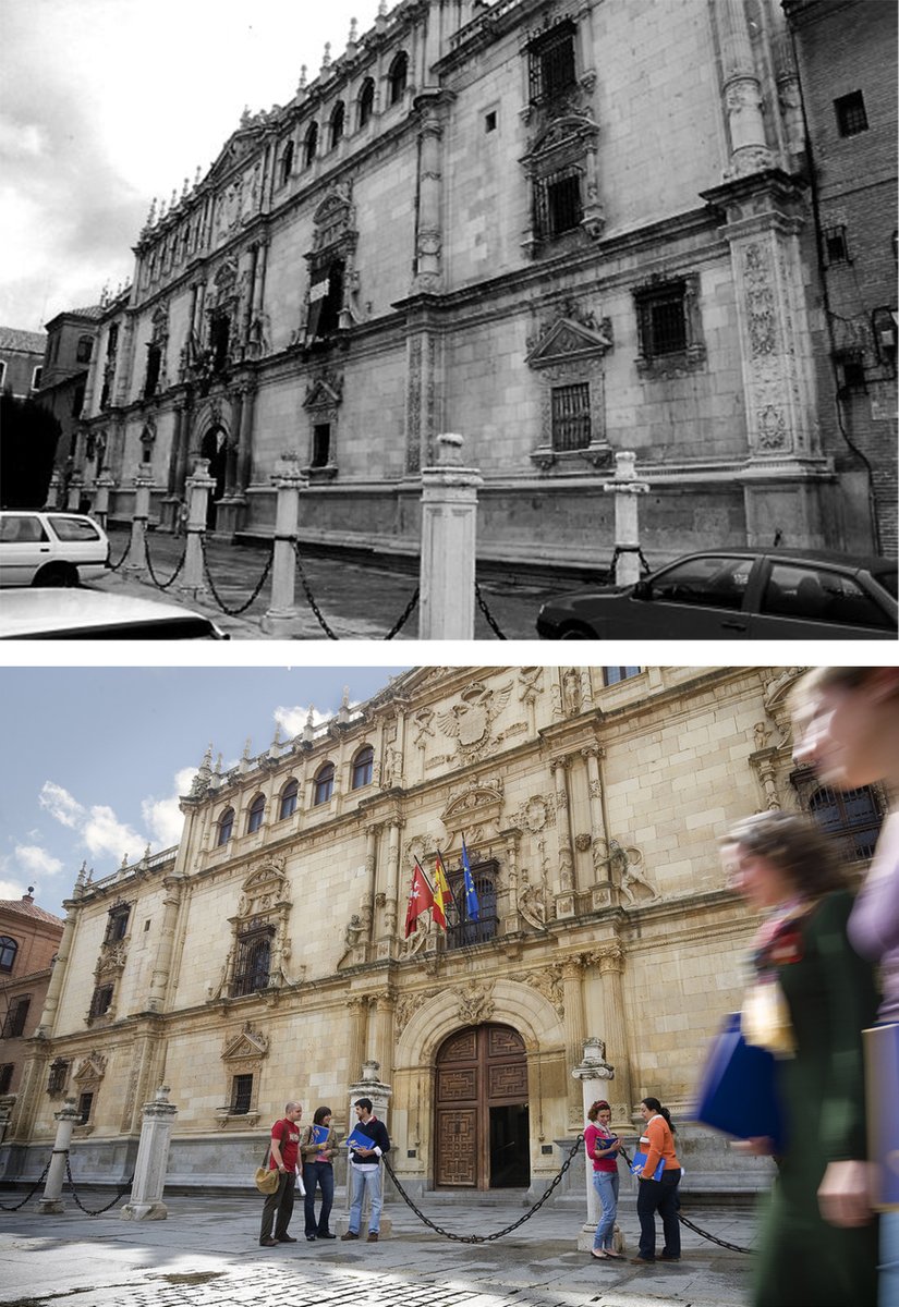 UAHes's tweet photo. Trasladada a Madrid a mediados del s.XIX por la desamortización, la Sociedad de Condueños, el aliento de los alcalaínos, el prestigio de su pasado y el nuevo impulso que dio a la educación la transición democrática, hicieron posible que en 1977 la #UAH volviera a abrir sus aulas. https://t.co/a07EIL5AEu