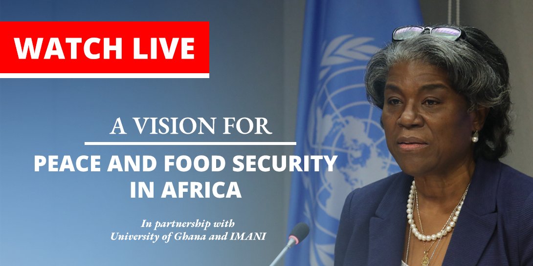 U.S. Mission to the UN (@USUN) on Twitter photo 2022-08-05 12:08:45 TUNE IN at 10:00 AM ET as @USAmbUN delivers a keynote address from Ghana on the global food security crisis. Facebook: facebook.com/USEmbassyGhana YouTube: youtube.com/channel/UCUeI_… TUNE IN at 10:00 AM ET as @USAmbUN delivers a keynote address from Ghana on the global food security crisis. Facebook: facebook.com/USEmbassyGhana YouTube: youtube.com/channel/UCUeI_…