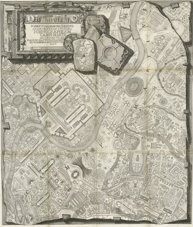 kohantoys's tweet photo. Campo Marzio (1762). Mezcla de investigación arqueológica y fantasía urbanística  de Giovanni Battista Piranesi. https://t.co/UWocb9t1WG