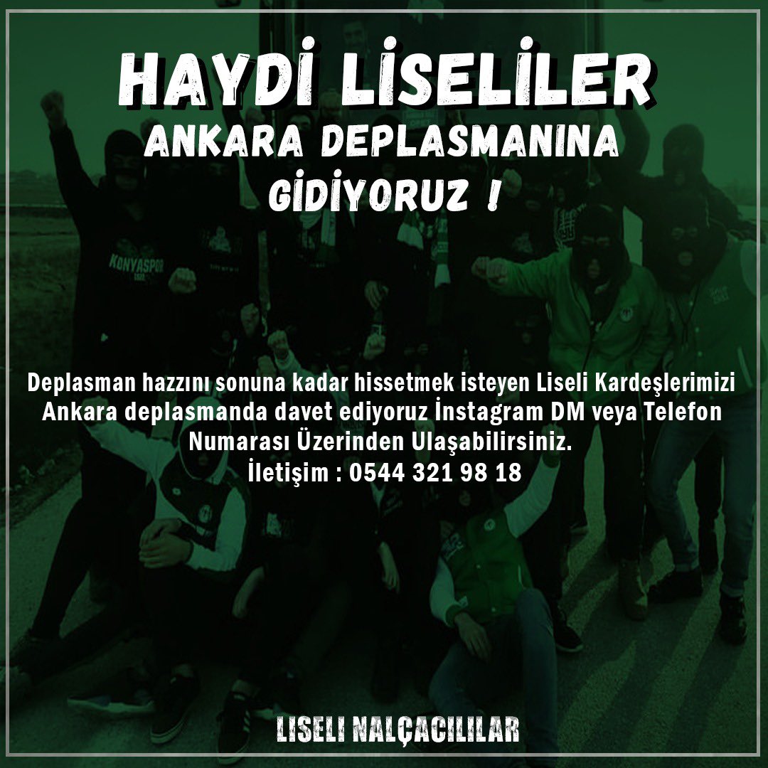 Ankara Deplasmanına Gümbür Gümbür Gidiyoruz!
Bizlerle Omuz Omuza Takımımıza Destej Olmak İçin Dm Üzerinden Veya İletişim Numarasından Ulaşabilirsiniz🇳🇬

#alemdeliseliler