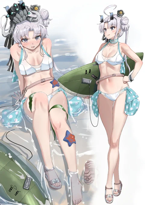 カモちゃんの水着スタイルが好きで描いてみました!綺麗なカモ!! 