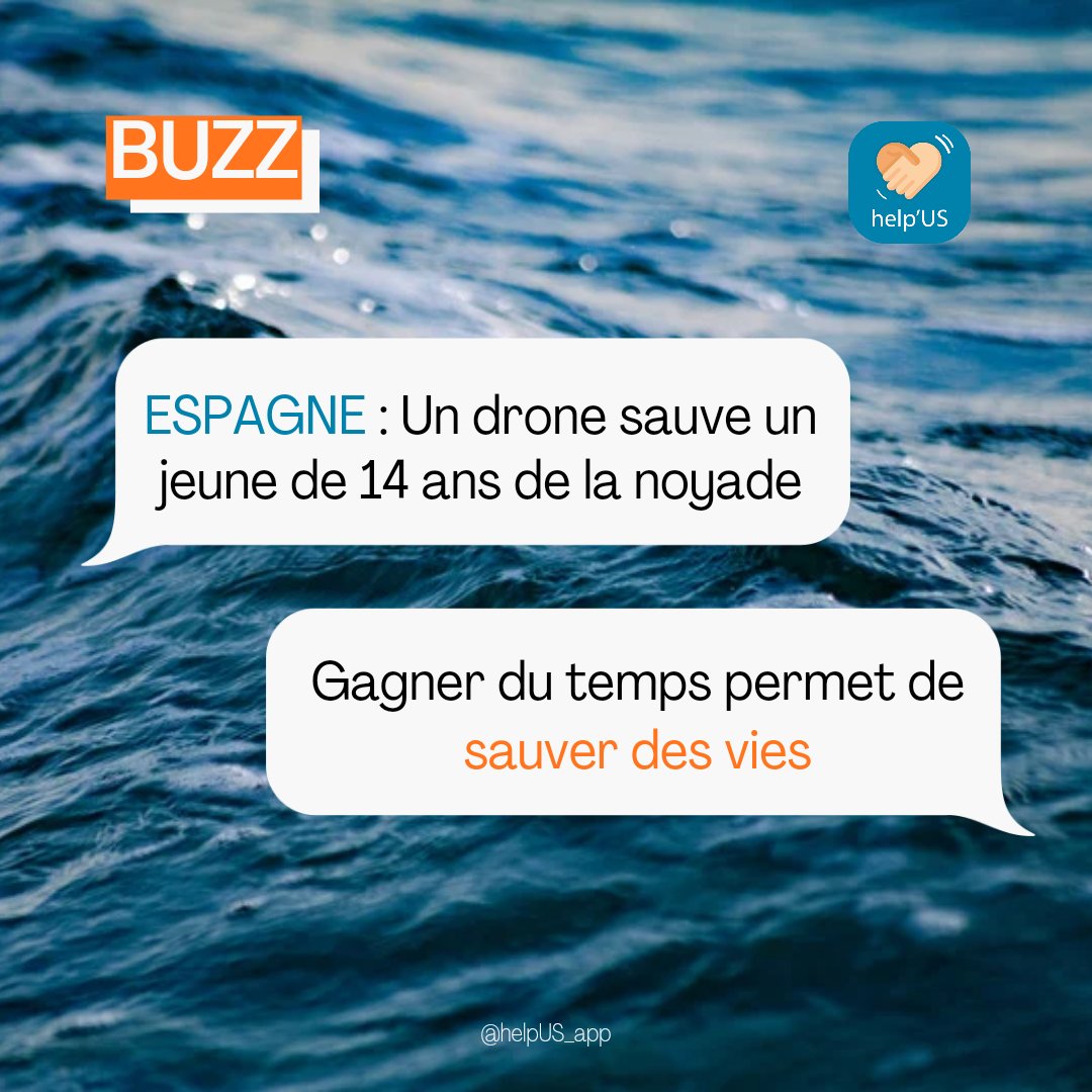 helpUS_app's tweet photo. 📢 BUZZ ESPAGNE 
🌊 Un drone sauve un jeune de la noyade en pleine mer
🦺 Le drone détecte le danger et lui envoie un gilet de secours à temps
🤜 Le jeune est rester sain et sauf
➡️ Avec help'US, on mettra tout en œuvre pour t'aider le plus rapidement !
#buzz #espagne #drone https://t.co/Te1VK0r9rb
