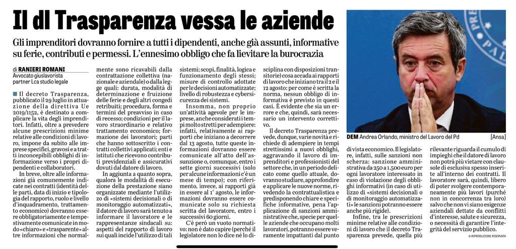 “Il #decreto #trasparenza vessa le #aziende”
Mio articolo di oggi su <a href="/LaVeritaWeb/">La Verità</a> #LCAStudioLegale