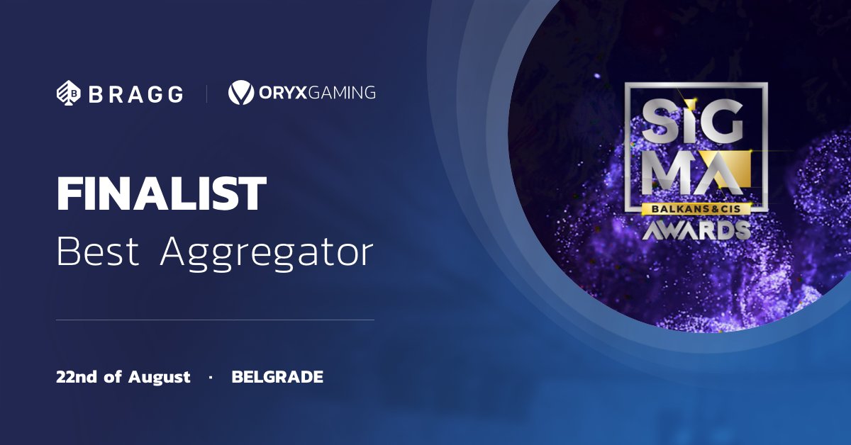 Bragg&#39;s ORYX Gaming has been named finalist in the category of Best Aggregator at the upcoming SiGMA Balkans &amp; CIS Awards! You can submit your vote on who should take home the award here: 
$BRAG