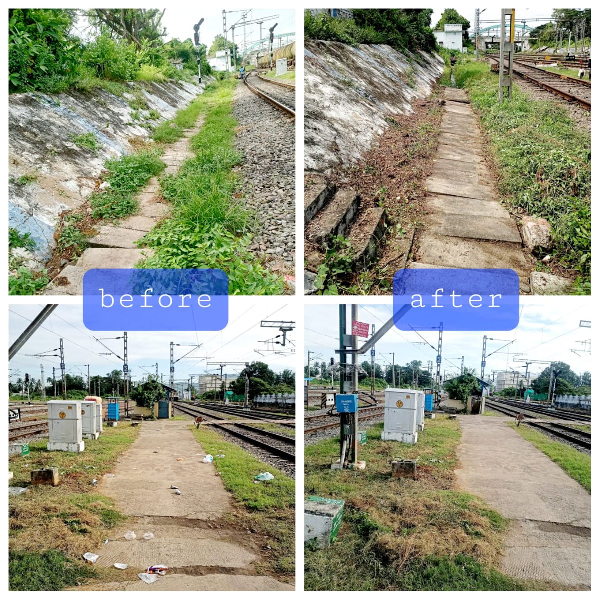 @RailMinIndia @EastCoastRail @DRMSambalpur @DRMKhurdaRoad @SCRailwayIndia @serailwaykol Mission Swachchta continued over Waltair Division.EnHM wing of WAT is on mission mode to make each station a Swachch station. Vizianagaram station looks beautiful with clean surroundings