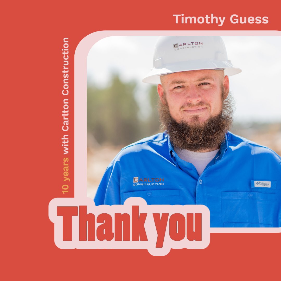 carltonconst1's tweet photo. Happy 10th anniversary, Timothy! Thank you for being the best part of Carlton Construction, our team! Read more about Timothy and the rest of our team here, https://t.co/ih64znADYG. https://t.co/8kI9p1Ma1y