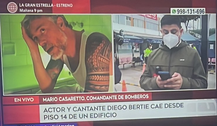 VeroLinaresC's tweet photo. Hospital Casimiro Ulloa confirma muerte de Diego Bertie. Esto es muy impactante, doloroso, triste. Lo siento mucho. Mis condolencias a su familia, sus amigos y sus seguidores. https://t.co/nJZApx1TYI
