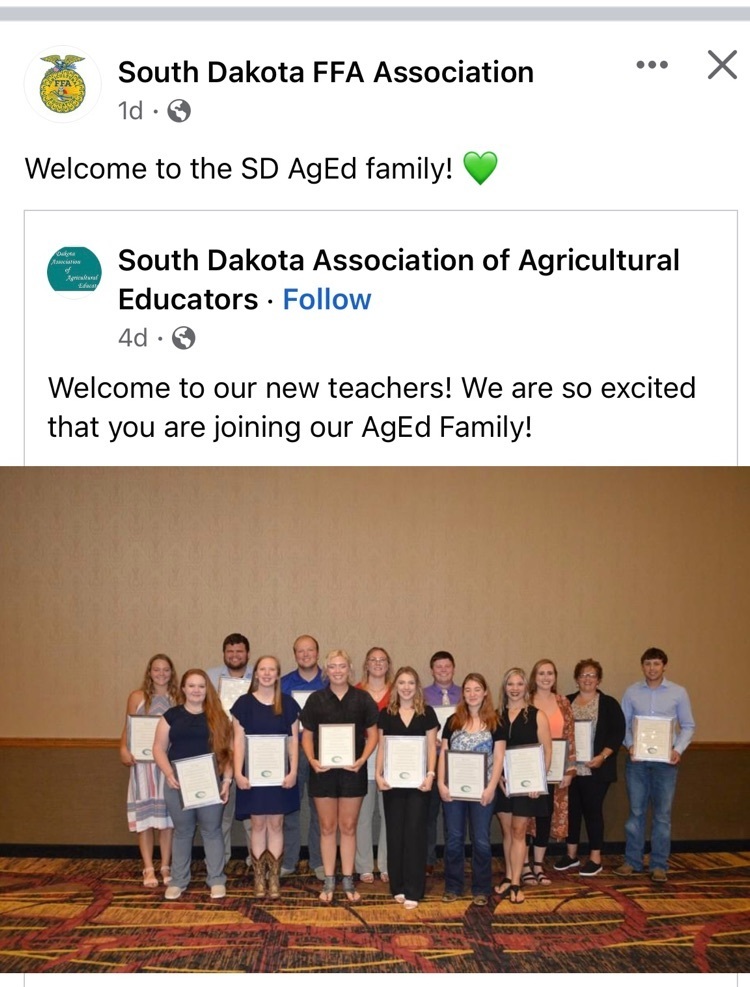 Our new ag and FFA teacher, Brittany Haberman. Welcome back to school.