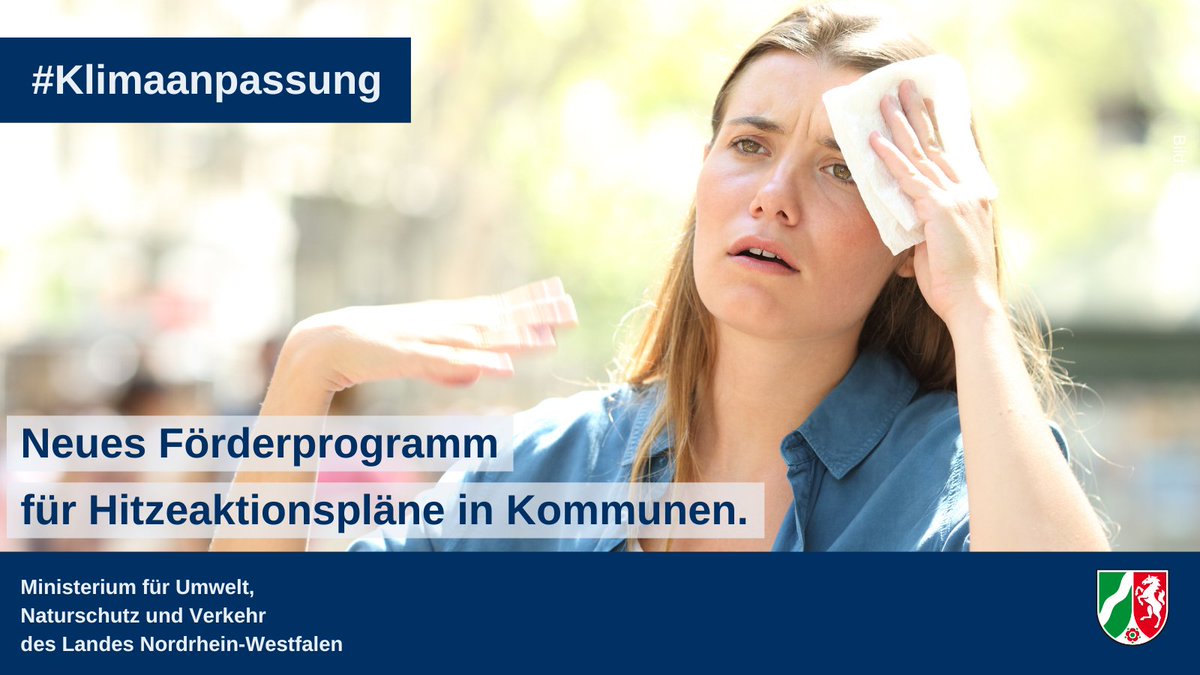 #Klimakrise wird in Zukunft auch in #NRW für mehr #Hitze-Tage sorgen. 🌡️🌍🥵 Mit einem neuen #Förderangebot unterstützt das <a href="/landnrw/">Staatskanzlei NRW</a> ab sofort #Kommunen bei der Erstellung von kommunalen #Hitzeaktionsplänen.
ℹ️👉url.nrw/rkglllij