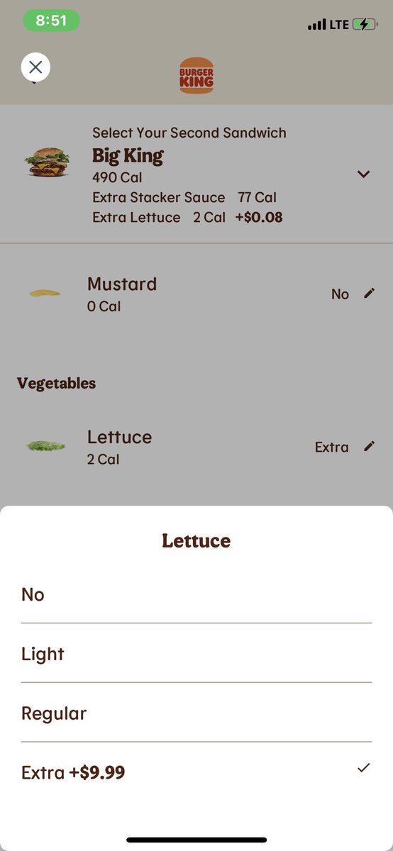 Wow <a href="/BurgerKing/">Burger King</a> , inflation has caused extra lettuce to go up this much?