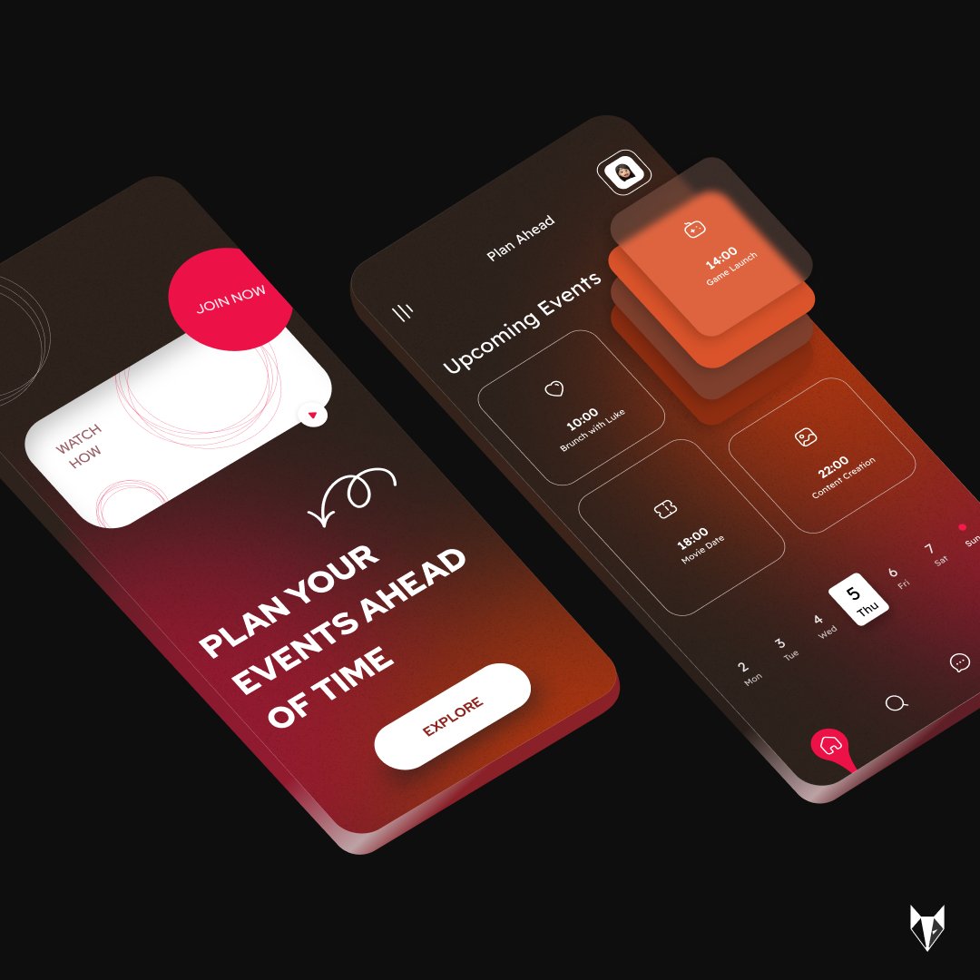 NickelfoxTech's tweet photo. Here's a simple Event Planning Calendar App concept to stay organised by keeping your upcoming events in one place. We’ve created this design on Figma.
Find out the specifics by clicking on the link: https://t.co/Sxp8AbN1Sf
#NickelfoxDesigns #3DMockups #UIGradients #UIUX https://t.co/J3DcxDbSyR