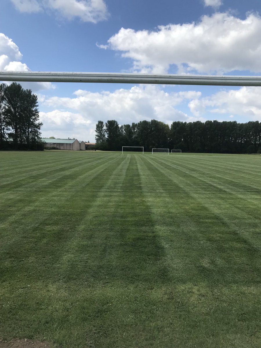 Grass park 1 just to be lined for tomorrows game. 6 weeks we have had this park off for to do work on making it as good as this, think May need to cancel game on it though don’t want it ruined 🤣🤣. 😍😍😍 no see much better park if I say so myself