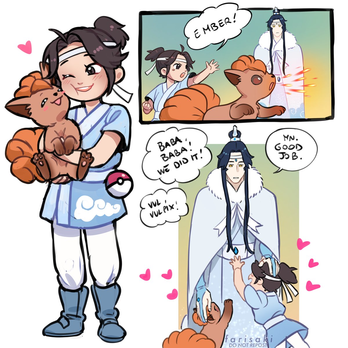 farisaki's tweet photo. more wangxian pkmn au with a-yuan!☺️ https://t.co/sXkHCPvGho