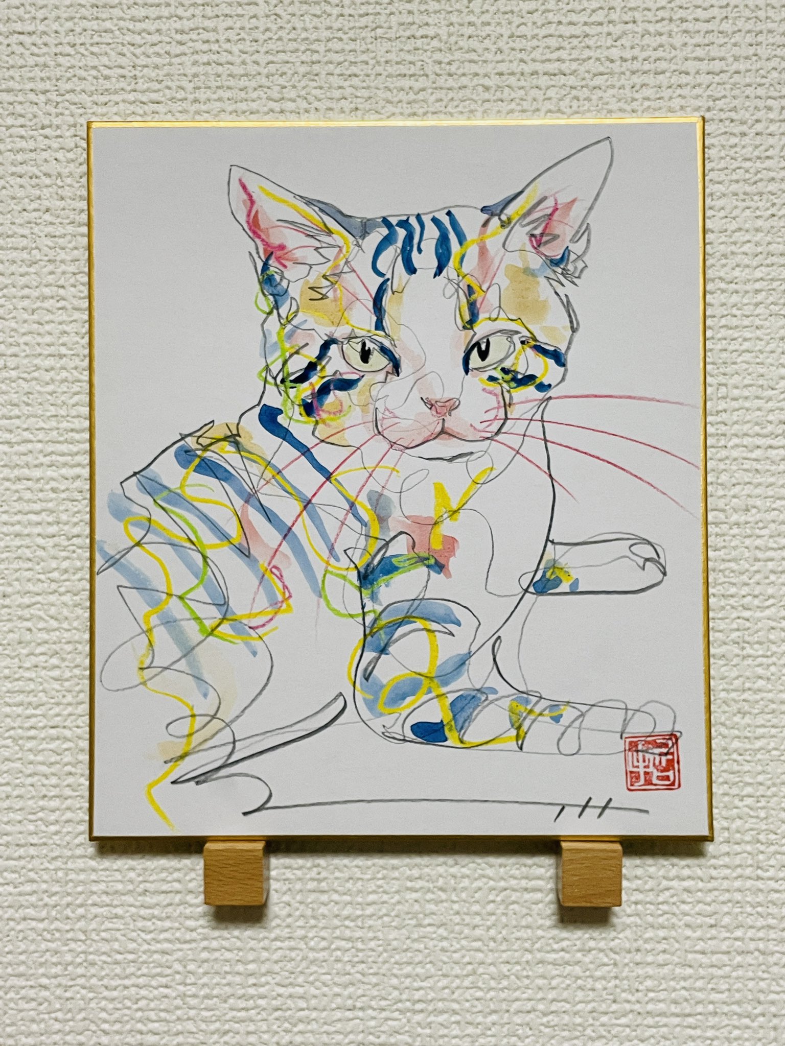 青猫 絵画 イラスト ドローイング | The Blue Cat 絵画 イラスト 