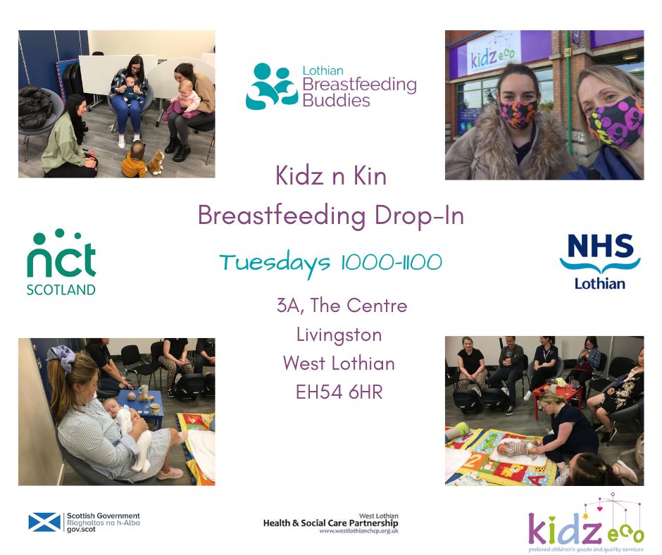 LothianBFB's tweet photo. We're back at Kidz n Kin tomorrow morning!

No need to book in advance, just drop-in anytime between 1000-1100.

For more details you can check here:

https://t.co/rVQrSsHCVy 

#westlothian #livingston #breastfeeding #peersupport #tuesday #kidznkin #kidzeco https://t.co/IBAo7S7gWz
